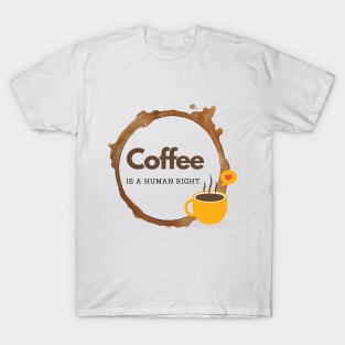 Coffee is a human right (Since 15th Century) Funny Coffee Lover Quote T-Shirt